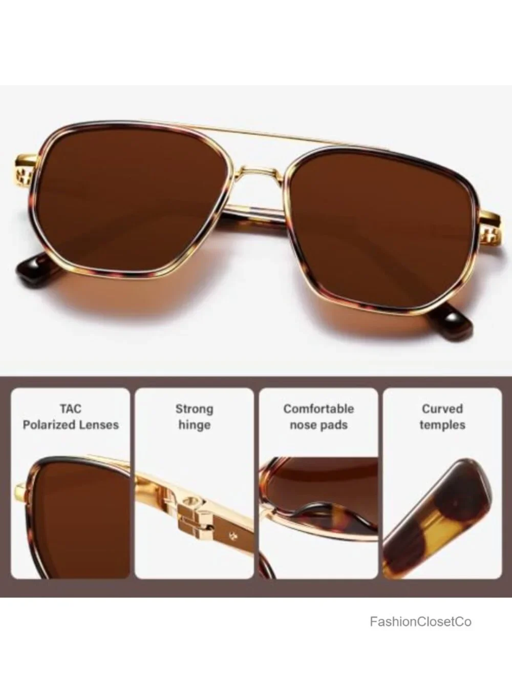 Classic Aviator Sunglasses for Women, Polarized UV Protection Metal Frame